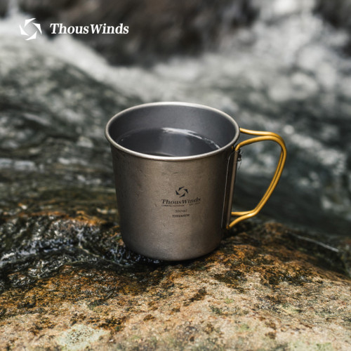 Thous Winds千風350ML單層純鈦杯戶外水杯野營遊釣魚泡茶杯子
