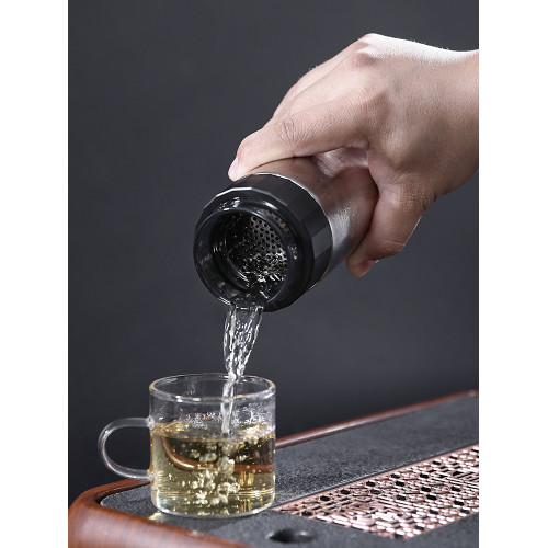鈦工匠純鈦保溫杯茶水分離鈦杯雙層燜泡茶杯高顔值商務辦公鈦水杯