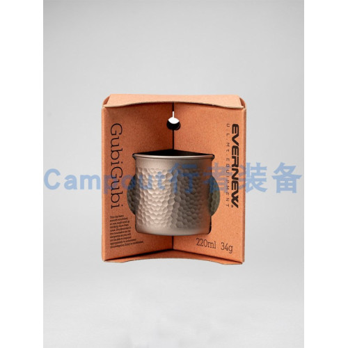 EVERNEW Ti-Cup鎚紋愛玩牛鈦杯鎚紋帶柄茶杯咖啡戶外登山220ml
