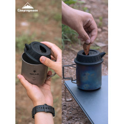 柯曼S-GF食品級矽膠雪拉杯蓋野營鈦杯用杯蓋咖啡手沖壺蓋