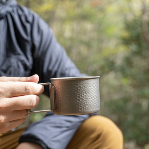 日本EVERNEW愛玩牛鈦杯鎚紋山地咖啡杯戶外露營登山水杯輕量可攜式