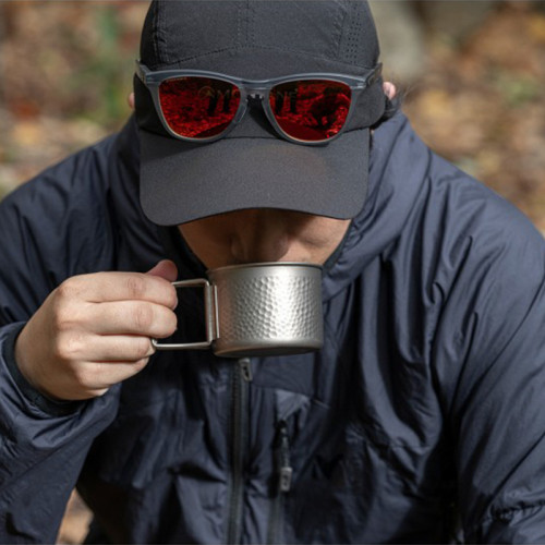 日本EVERNEW愛玩牛鈦杯鎚紋山地咖啡杯戶外露營登山水杯輕量可攜式