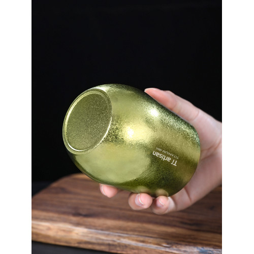 鈦工匠純鈦雙層鈦水杯戶外露營啤鈦杯子家用純鈦隨手杯咖啡杯鈦杯