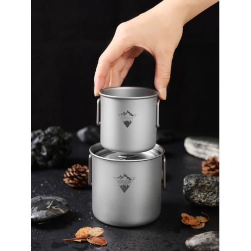 戶外鈦杯純鈦水杯露營可攜式茶杯咖啡杯子鈦合金折疊馬克杯輕便