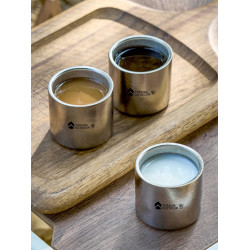 純鈦杯子雙層防燙咖啡杯戶外可攜式茶杯主人杯酒杯露營旅遊直飲水杯