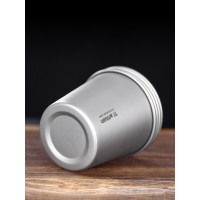 鈦工匠純鈦可攜式單層啤酒杯戶外可攜式鈦水杯戶外露營大容量鈦杯子