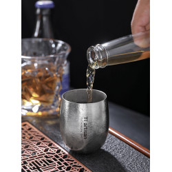 鈦工匠純鈦酒杯單層鈦杯啤酒杯鵝蛋杯家用二兩大茶杯白酒杯鈦酒杯