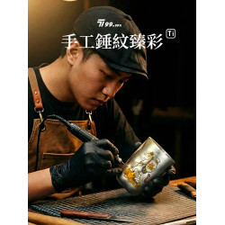 【馬上有錢】純鈦水杯雙層真空保溫杯300ml彩繪杯高顔值可攜式鈦杯