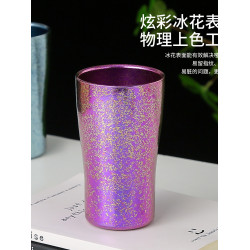 戶外純鈦水杯雙層純鈦啤酒杯露營旅行可攜式鈦杯家用健康養生水杯子