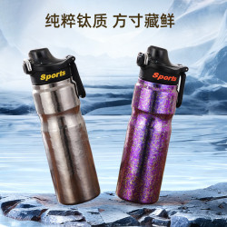 純鈦鈦杯彈跳耐高溫水壺登山戶外水瓶戶外騎行車用可攜式杯學生水杯