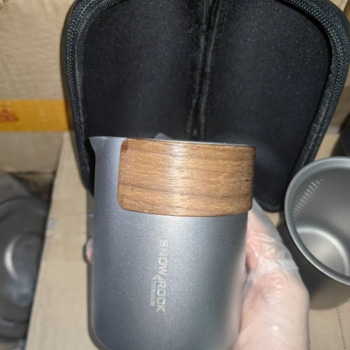 260ml鷹嘴泡茶器家用旅遊純鈦可攜式茶具純鈦茶具套裝純鈦杯平底