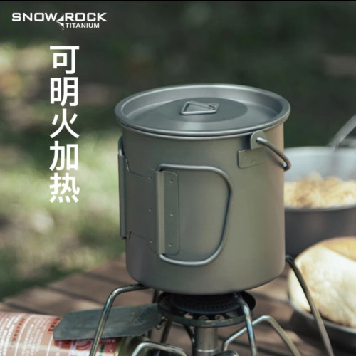 純鈦馬克杯野餐帶蓋咖啡杯露營折疊手柄超輕水杯戶外露營雙層鈦杯