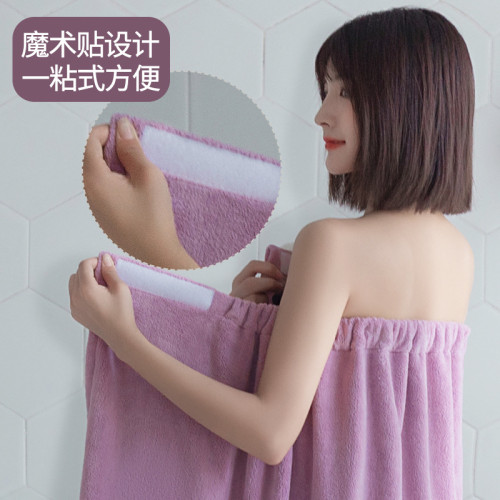 浴巾學生宿捨乾髮帽三件套大尺寸珊瑚絨吸水速乾不掉毛裹巾女