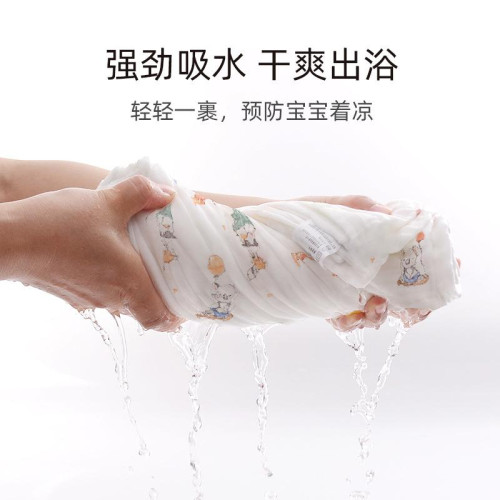 紗布兒童浴巾新生兒寶寶棉超柔吸水洗澡浴巾包被大毛巾精梳浴巾