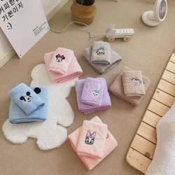 浴巾毛巾兩件套女兒童加厚柔軟吸水卡通可愛草莓熊家用遊泳沙灘巾