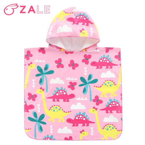 ZALE Beach Cloaks M鬥篷纖維海洋印花浴袍浴巾兒童沙灘
