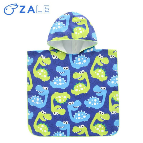 ZALE Beach Cloaks M鬥篷纖維海洋印花浴袍浴巾兒童沙灘