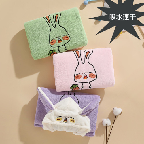 會員專屬珊瑚絨兒童披風鬥篷吸水帶帽可穿浴巾不掉毛家用浴袍連帽