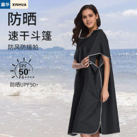 雙面絨帶帽子浴袍吸水速乾不掉毛成人浴巾超細纖維