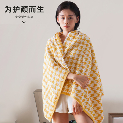 純棉千鳥格毛圈浴巾洗澡巾大毛巾格紋清新簡約吸水不易掉毛家用 純棉千鳥格毛圈浴巾洗澡巾大毛巾格紋清新簡約吸水不易掉毛家用