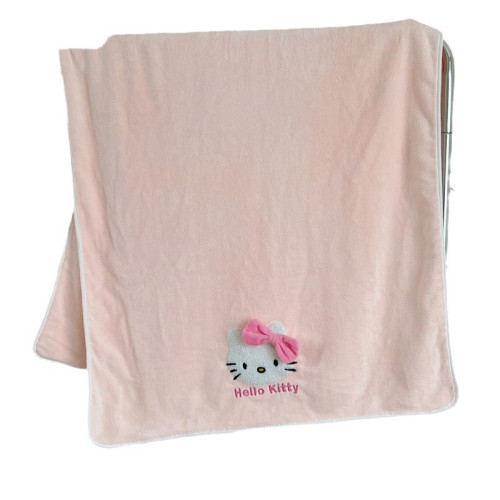 HelloKitty浴巾正版可愛包頭巾珊瑚絨吸水兒童卡通速乾帽毛巾套裝