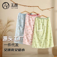 玉顔浴袍珊瑚絨浴裙非全棉女吸水浴衣家用浴巾裹全身可穿抹胸浴裙