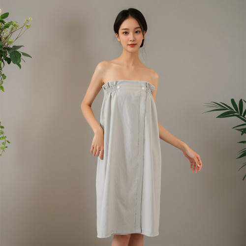 美容院浴裙可穿抹胸浴巾女居家睡衣裙裹胸親膚客人服浴袍純色 美容院浴裙可穿抹胸浴巾女居家睡衣裙裹胸親膚客人服浴袍純色