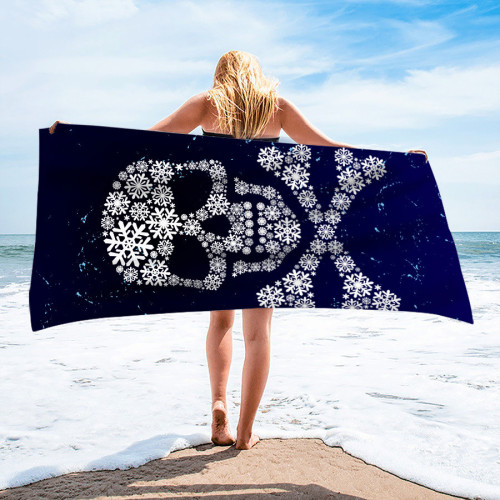 單面絨沙灘巾超細纖維沙灘浴巾個性骷髏頭玫瑰花圖案毛巾浴巾 單面絨沙灘巾超細纖維沙灘浴巾個性骷髏頭玫瑰花圖案毛巾浴巾