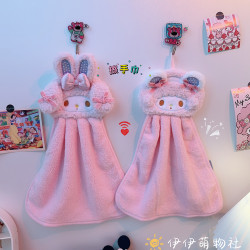 可愛美樂蒂小羊擦手巾卡通吸水速乾洗手抹布可掛式兒童擦手小方巾