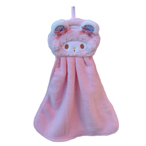 可愛美樂蒂小羊擦手巾卡通吸水速乾洗手抹布可掛式兒童擦手小方巾