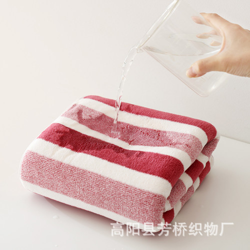 應條紋毛巾套裝不易掉毛吸水成人大寬條珊瑚絨毛巾浴巾 應條紋毛巾套裝不易掉毛吸水成人大寬條珊瑚絨毛巾浴巾