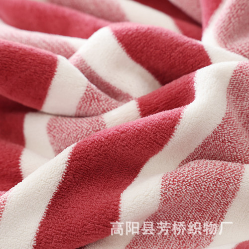 應條紋毛巾套裝不易掉毛吸水成人大寬條珊瑚絨毛巾浴巾 應條紋毛巾套裝不易掉毛吸水成人大寬條珊瑚絨毛巾浴巾
