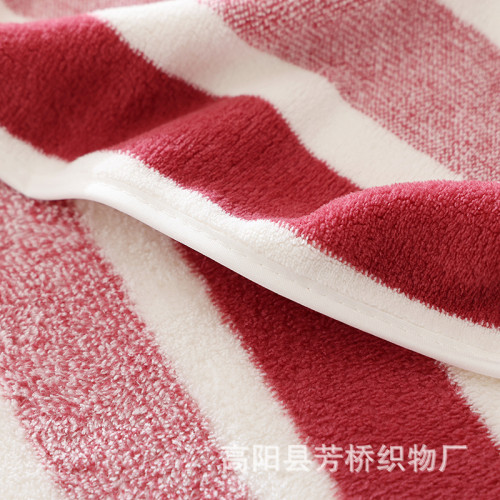 應條紋毛巾套裝不易掉毛吸水成人大寬條珊瑚絨毛巾浴巾 應條紋毛巾套裝不易掉毛吸水成人大寬條珊瑚絨毛巾浴巾