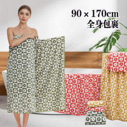 梅花珊瑚絨浴巾成人家用情侶款吸水不掉毛90×170大尺寸