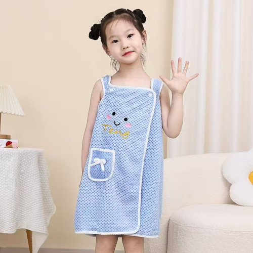 珊瑚絨浴裙柔軟吸水刺綉卡通幼兒可穿浴巾不易掉毛浴袍兒童浴巾 珊瑚絨浴裙柔軟吸水刺綉卡通幼兒可穿浴巾不易掉毛浴袍兒童浴巾