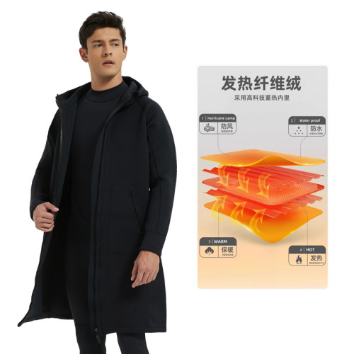 男款潛水風衣防寒保暖鬥篷浴袍浴巾冬泳浮潛沖浪長款連帽防風外套
