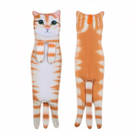 創意逼真貓咪可懸掛擦手巾可愛卡通仿真貓貓毛巾吸水洗臉巾