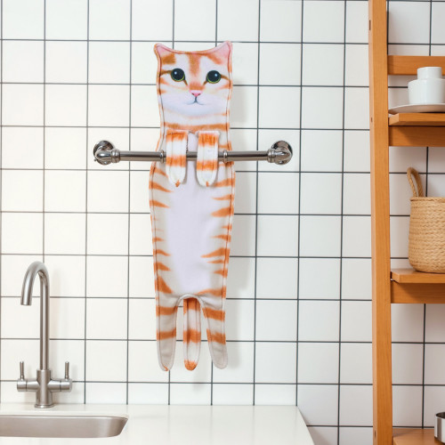 創意逼真貓咪可懸掛擦手巾可愛卡通仿真貓貓毛巾吸水洗臉巾 創意逼真貓咪可懸掛擦手巾可愛卡通仿真貓貓毛巾吸水洗臉巾