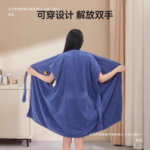 浴袍女夏季2025新款珊瑚絨可穿式女款睡袍吸水速乾短袖大碼浴巾裹 浴袍女夏季2025新款珊瑚絨可穿式女款睡袍吸水速乾短袖大碼浴巾裹