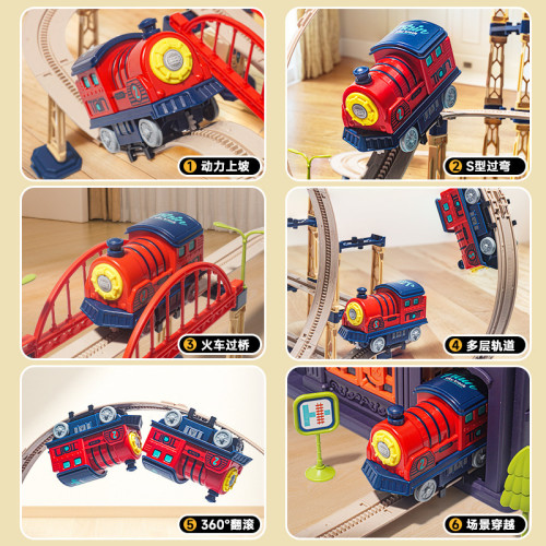 兒童益智百變拼裝火車玩具城市軌道車玩具汽車大冒險DIY場景軌道 兒童益智百變拼裝火車玩具城市軌道車玩具汽車大冒險DIY場景軌道