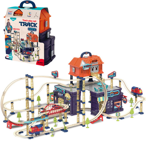 兒童益智百變拼裝火車玩具城市軌道車玩具汽車大冒險DIY場景軌道 兒童益智百變拼裝火車玩具城市軌道車玩具汽車大冒險DIY場景軌道