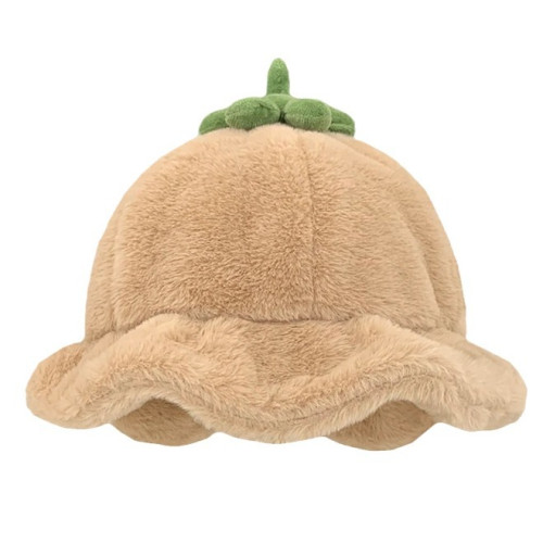 甜美保暖毛絨小番茄卷邊盆帽女冬天保暖顯臉小穿搭拍照漁夫帽子潮