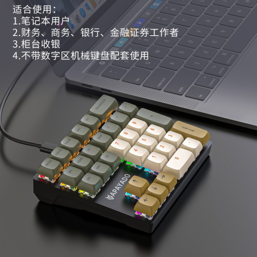 33鍵機械數字鍵盤青軸紅軸左手單手財務會計專用外接小鍵盤 33鍵機械數字鍵盤青軸紅軸左手單手財務會計專用外接小鍵盤