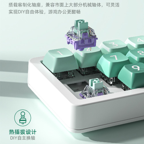 數字機械鍵盤搖桿宏定義RGB熱插拔鍵盤宏有線機械遊戯鍵盤自定義