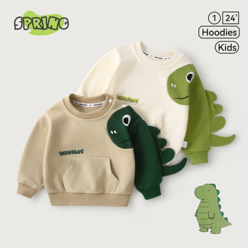 男童衛衣寶寶立體恐龍上衣女童長袖套頭內搭打底中小童裝洋氣春裝 男童衛衣寶寶立體恐龍上衣女童長袖套頭內搭打底中小童裝洋氣春裝