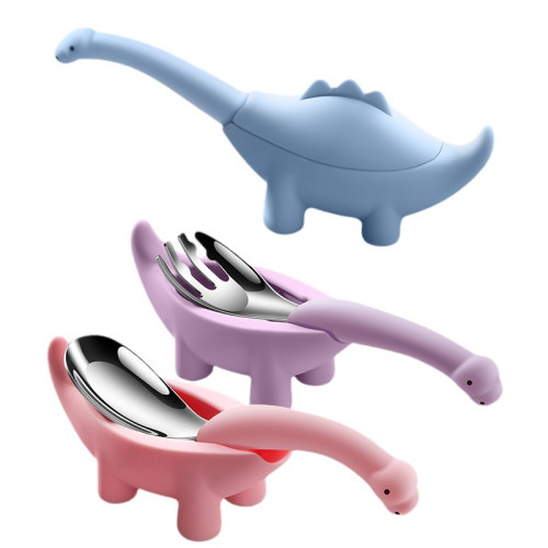 恐龍勺子304不鏽鋼矽膠兒童訓練小勺湯勺嬰兒輔食勺叉子禮品 恐龍勺子304不鏽鋼矽膠兒童訓練小勺湯勺嬰兒輔食勺叉子禮品