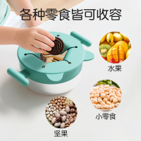 零食碗容器矽膠帶蓋防溢灑幼兒零食盒可拆卸不鏽鋼寶寶零食杯