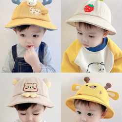 寶寶帽子春秋款薄款嬰兒漁夫帽嬰幼兒童六個月男遮陽防曬小孩1嵗2