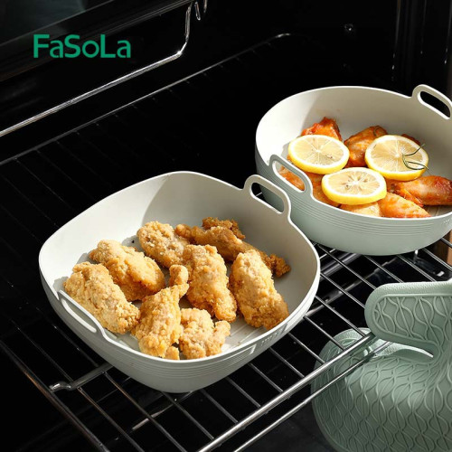 FaSoLa烘焙空氣炸鍋矽膠烤盤家用烤箱專用墊燒烤盤蛋糕烘培矽膠墊
