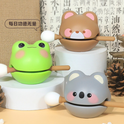 敲彿系功德+1小木魚敲打解壓神器辦公工位擺件情緒控製創意玩具